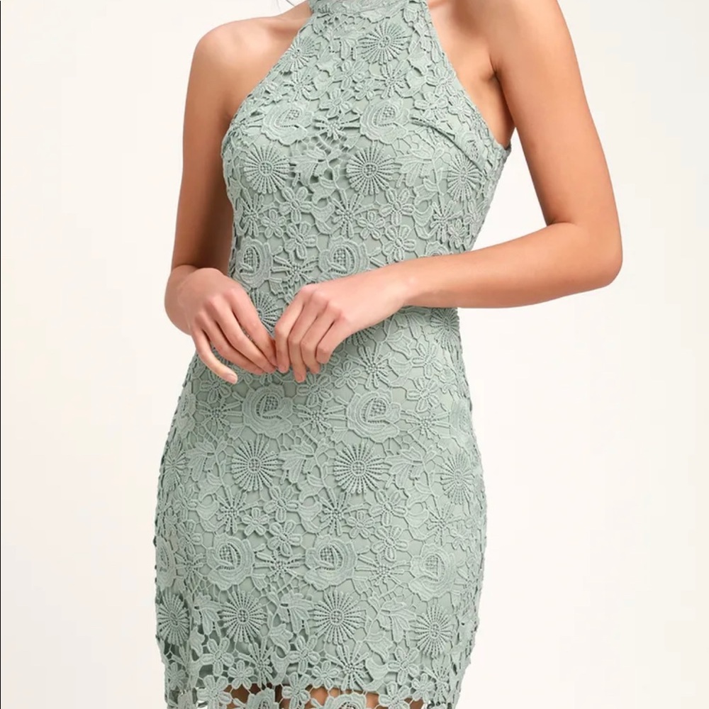 Women’s Lulu’s Love Poem Sage Green Dress Size S NEW